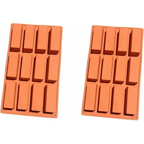 Lot de 2 moules silicone rectangulaires 12 cavités – moule silicone barre de céréales, moule financier idéal pour barres énergétiques, brownies, cheesecakes, muffins, flans et plus. (1/5)