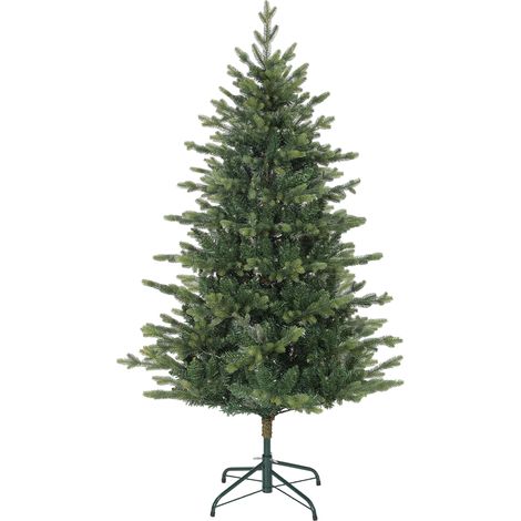 Künstlicher Weihnachtsbaum, 150 cm, realistischer Baum mit 1202 beweglichen Zweigen, Metallständer, grün (1/5)