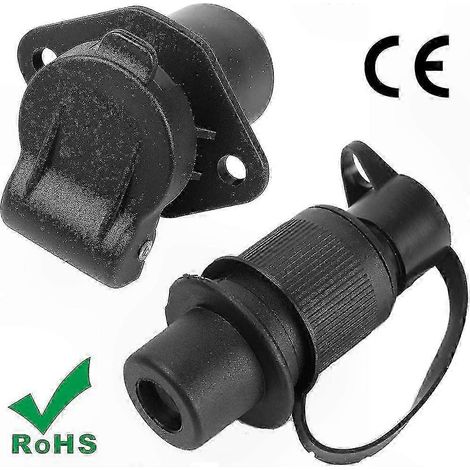 Adaptateur de prise de remorque 12 V à 3 broches pour camping-car, caravane, camion, fourgonnette, tracteur, barre de remorquage, utilisation de remorquage (1/3)