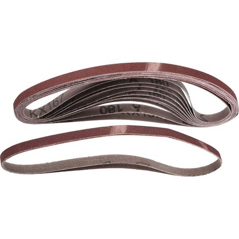 Lot de 12 bandes abrasives grain 120, 9 mm x 533 mm en oxyde d'aluminium pour ponceuse à bande et meuleuse (1/4)