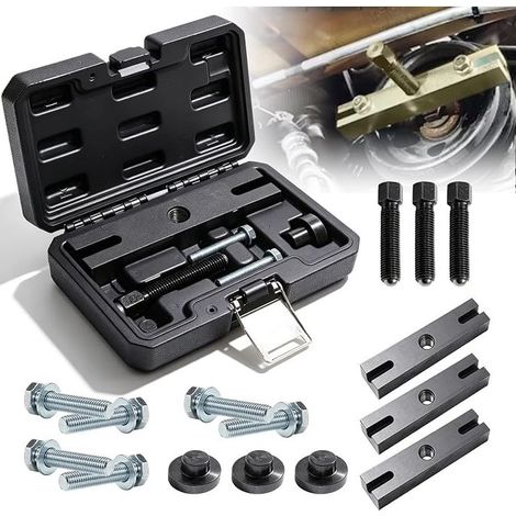 Crankshaft pulley extractor, tool compatible with 2.0 TDCi, Transit Custom, Tourneo Custom, Transit, guide pin and center pulley bolt (black) (1/5)