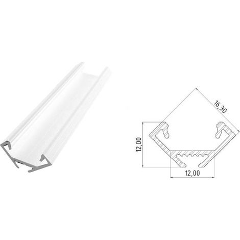 AL12-GLC2-LW-1000: Profilo angolare in alluminio laccato bianco 1000 mm ANGOLO laccato bianco