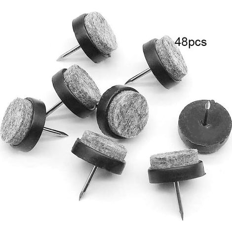 Ensemble de 48 pièces meubles à clous patins en bois a meubles à clous feutre meubles de protection chaise de protection chaise de protection des pieds de table (22 mm) (1/4)