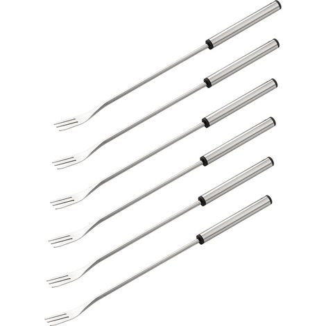Fourchettes à Fondue en acier inoxydable 9,37 pouces, bâtonnets de fromage légers résistants à la chaleur, Barbecue Dessert aux fruits faciles à nettoyer 6 pièces (1/5)