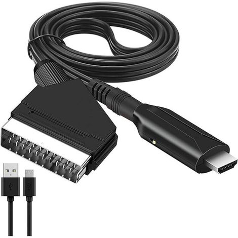 Adaptateur Péritel vers HDMI pour TV Full HD 720P/1080P – Convertisseur Audio/Vidéo Compatible DVD, Blu-ray, STB, VHS, Xbox, PS3
