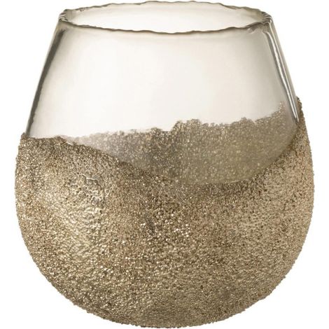 Photophore Rond Design "Perles" 18cm Or (1/3)