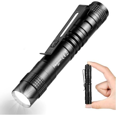 Mini LED Flashlight, 9cm Aluminum LED Torch with Clip, 200 lumens Waterproof Pen Flashlight for DIY, Work, 1 AAA Battery (Not Included) (1/5)