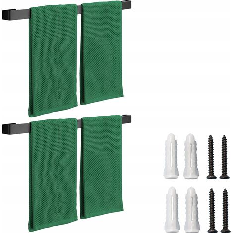 2 x PERCHA DE BAÑO de pared para toallas LOFT, negro, 50 cm (1/5)