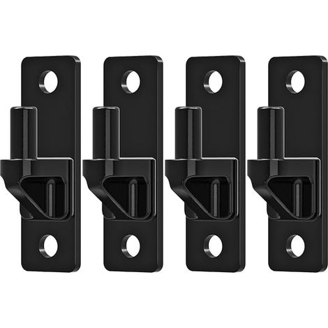 Lot de 4 charnières de portail robustes en acier haute résistance avec finition galvanisée, charnières noires épaisses de 6 mm avec broche de 1,6 cm pour portails de ferme, clôtures, granges (1/5)