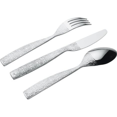 Alessi MW03S24 Dressed Servizio di Posate, Acciaio Inossidabile 18/11, Set di 24 Pezzi (1/4)