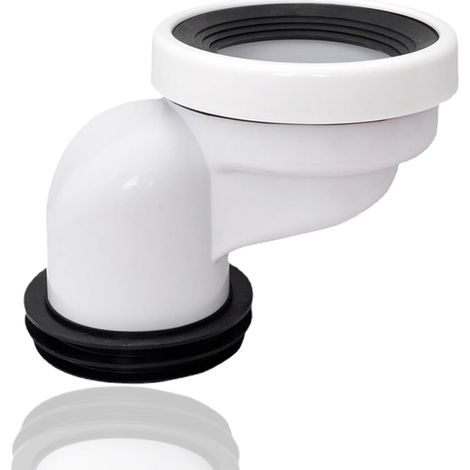 10 cm langes Exzenter-Verbindungsrohr, starres Kunststoff-Winkelstück für Toilettenrohre, Abflussrohr, Toilettenanschluss (1/5)