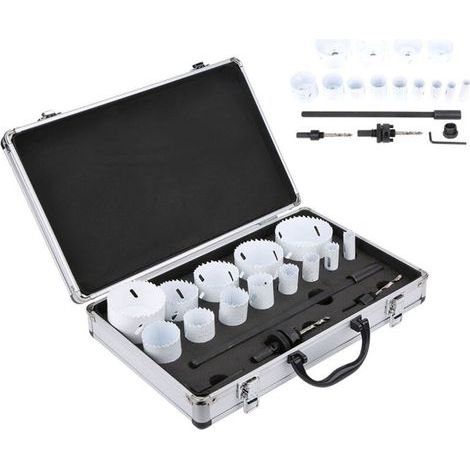 Rosvola 16pcs Coffret de Scie Cloche HSS Bi-métal, lame scie metal Ø16-76mm avec boîte en plastique, pour acier inoxydable PVC Panneau Plastique Bois (1/5)