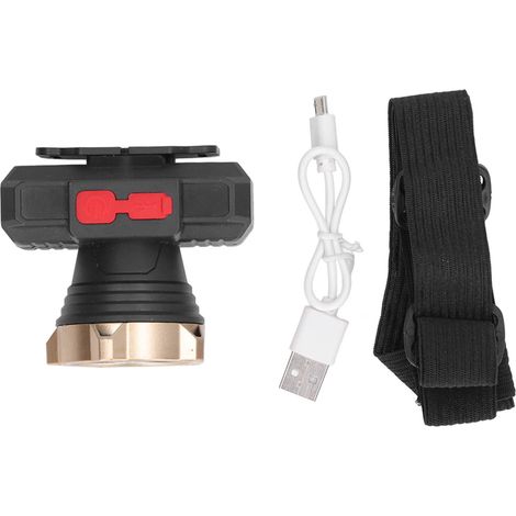 Lampe frontale LED rechargeable USB, puissante et légère pour pêche de nuit, activités minières et randonnée (1/5)