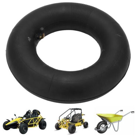 Chambre à air pour brouette, 4.10/3.50-6, pneu de rechange pour roue pneumatique avec forte capacité de charge, tige de valve incurvée, chambre à air pour brouette, tondeuse, chariot à main (1/5)