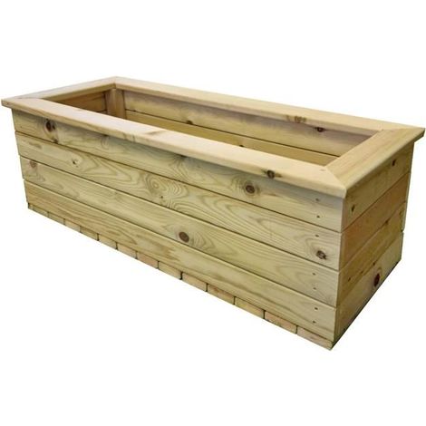 Deluxe Large Trough Planter - Timber - L40 x W100 x H32 cm - Fully Assembled (1/3)