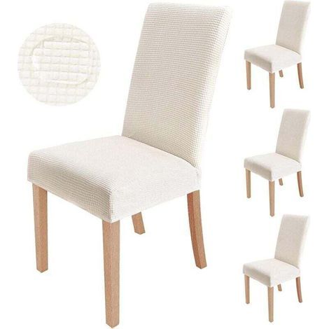 Set of 4 Universal Stretch Chair Covers, Elastic Chair Cover, Modern Decorative Chair Cover for Universal Fit (1/4)
