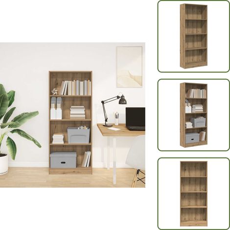 Bücherregal Artisan-Eiche 60x24x143 cm Holzwerkstoff - Bücherregal - Bücherregale - Bücherschrank - Bücherschränke (1/5)