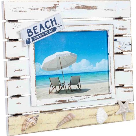 Porta fotos de madera 20x17 blanco 27x2x22h cm