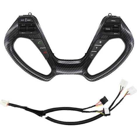 Botones multifuncionales para volante de coche, interruptor de volumen y control de crucero para Hyundai Kia K3 2011-2017, fibra de carbono. (1/5)