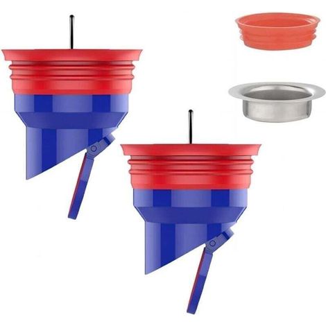 Lot de 2 bouchons anti-refoulement pour drain de douche, bouchon anti-odeur en silicone, pour cuisine et salle de bain (1/4)