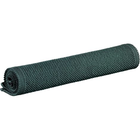 Tapis de bain uni en coton jacquard doux et résistant coloris bleu prusse 54 x 110 cm - PANGIVO (1/3)