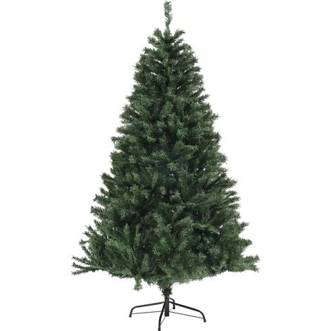 Árbol de Navidad artificial, 180 cm de altura con 1000 ramas, apertura automática, base de acero, verde. (1/5)