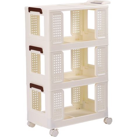 3-Tier Rectangular Folding Storage Cart (1/5)