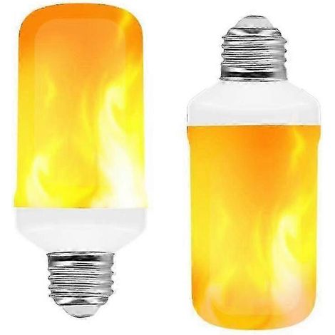 Set mit 2 LED-Lampen mit Flammeneffekt, 5 W, E27-Sockel, dekoratives Ambientelicht mit flackerndem Flammeneffekt
