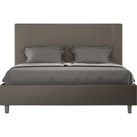 Cama matrimonio contenedor 160x190 moderno polipiel Goya M  Color: Marrón - Versión: Con caja de almacenaje (1/5)