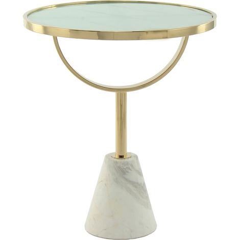 Tavolino Oscar 125 con Base in Marmo e Piano Effetto Pietra (1/3)