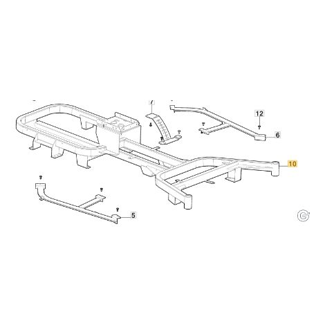 Rahmeneinheit ORIGINAL STIGA Rasentraktor Gyro 700e Gyro 500e 387800063/0