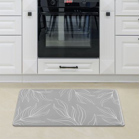 Paco Home Alfombra Cocina Esterilla Pasillera PVC Antideslizante Diferentes Motivos Gris 1, 45x75 cm