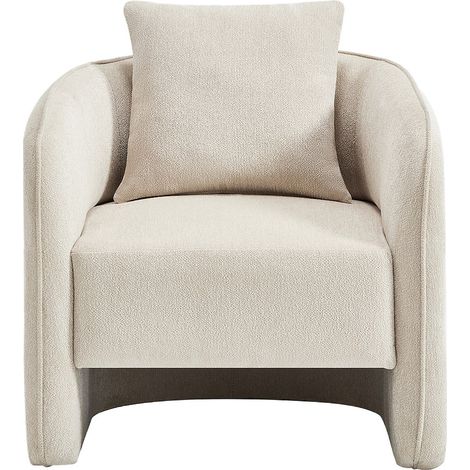 Fauteuil en tissu chiné beige LANITO (1/4)