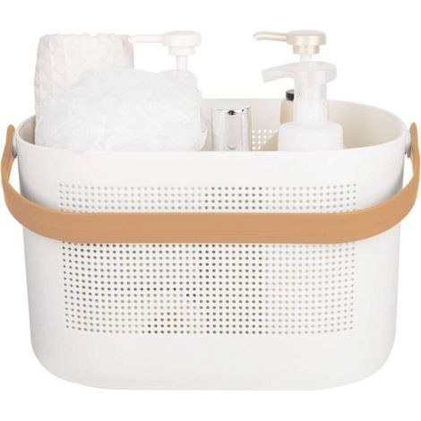 Bardusch-Paniers de rangement en plastique avec poignées, panier d\'organisateurs d\'étagères de douche pour salle de bain, cuisine, Label (1/4)