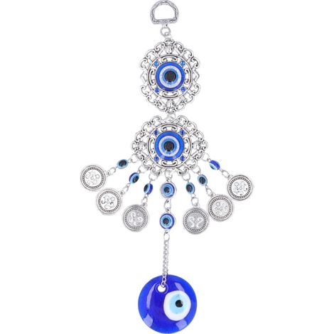 Glücksbringer-Wandamulett, handgefertigtes Ornament mit Schutzauge, farbenfrohen, glasierten Quasten, hochwertigem Glasperlen-Design, voller positiver Energie.