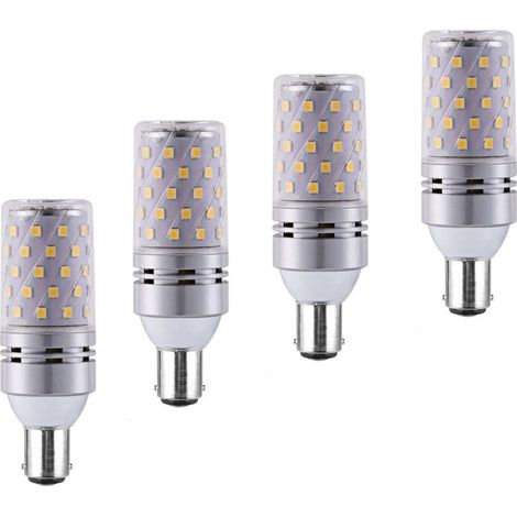 B15 LED-Maiskolbenlampen, 12 W, entspricht 100 W Glühlampe, 1200 lm, Warmweiß 3000 K, Kronleuchterlampen, dekorativer Kerzensockel B15, nicht dimmbare LED-Lampe, 4er-Pack [Energieklasse A+]