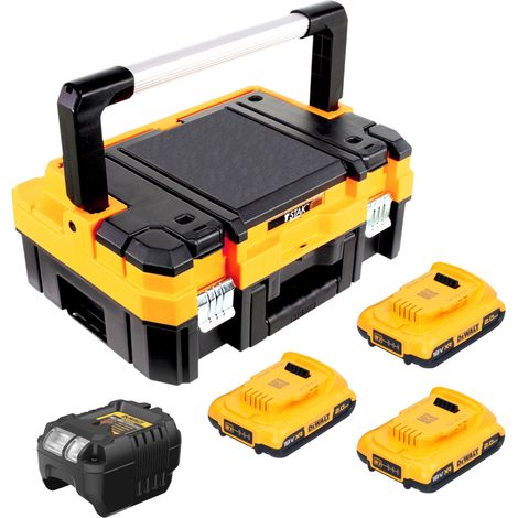 DeWalt DCB 1102 D3T Akku Starter Set 18 V mit 3x Akku 2,0 Ah + DCB 1102 Ladegerät + TSTAK (1/5)