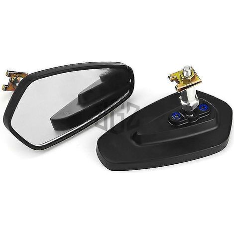 CNC-gefräste Aluminium-Rückspiegel aus blau-weißem Glas (Paar) für Yamaha XMAX 250, 300 und 400 (2017–2023) – Weißes Glas
