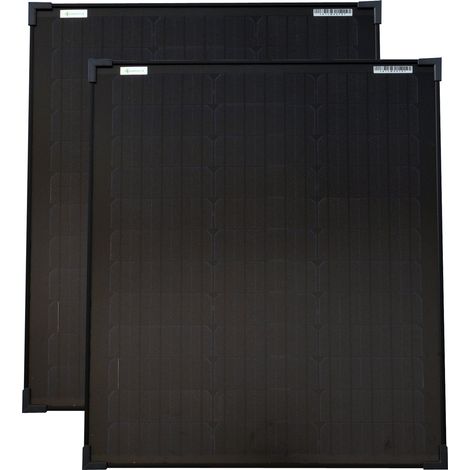 Solarmodule 2 Stück 50 Watt schwarz Mono Solarpanel Solarzelle 630x545x35 92084 (1/3)