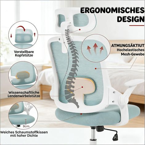 Fauteuil de conférence, chaise de bureau à dossier haut, siège ergonomique pour ordinateur, chaise directionnelle (lot de chaises uniquement) (1/5)