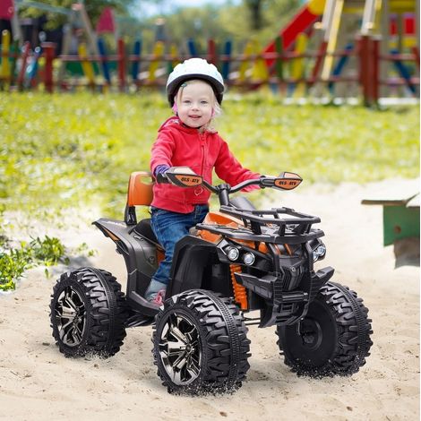 Quad eléctrico infantil 12V con marcha adelante/atrás, MP3, faro LED, naranja HAVRYA (1/4)