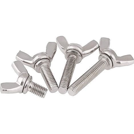 Vis à Oreilles M4 - Boulon à Oreilles Filetée en Acier Inoxydable Vis à Papillon Vis Aile,M4×16mm,5 pcs (1/5)