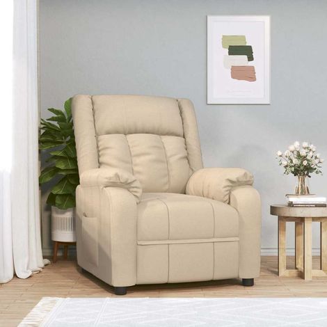 vidaXL Recliner Chair Cream Fabric (1/5)