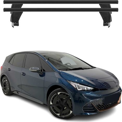 OMAC Dachträger Querträger Alu für Cupra Born 2024-2026 FL – Abschließbar – T-Nut – City-Crash-getestet – Max. 50 kg Schwarz (1/5)