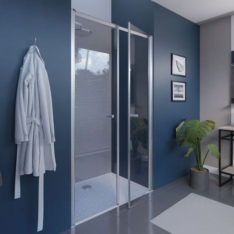 Cuisibane – Porte de douche 120 cm PMR ouverture pivotante – Verre trempé anticalcaire – Accès large – Hauteur 190 cm – Étanchéité brevetée Stop Water (1/5)