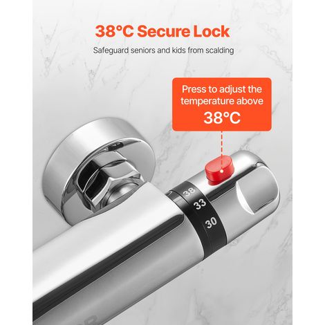 Mitigeur Thermostatique à Verrouillage Sécurisé 38°C (1/5)