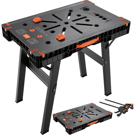 Établi Pliant, Table de Travail Portable avec 2 Serre-Joints (1/5)