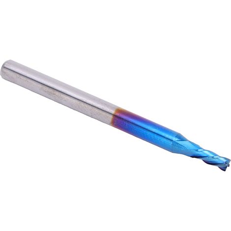 Fraise 2 tailles carbure monobloc, revêtement bleu, fraise CNC 3,175x2x5 mm, 4 goujures, outil de défonçage précision. (1/5)
