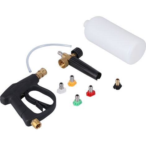 Pistolet à mousse multifonction haute pression pour nettoyeur de voiture avec 5 buses et flacon de mousse M22x1,5 mm (1/5)
