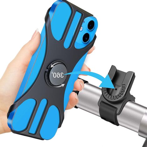 Support universel pour téléphone de vélo, support de guidon rotatif à 360° et réglable pour smartphones de 4 à 6,7 pouces, conception détachable et sécurisée pour vélo et moto